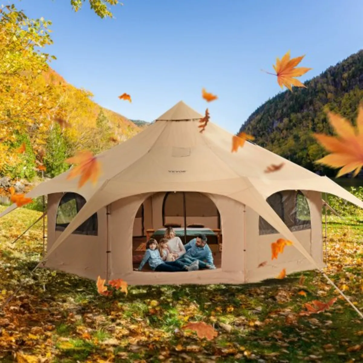 Canvas Tent, 4 Seasons 5 m/16.4 ft Bell Tent, Canv - Image 1