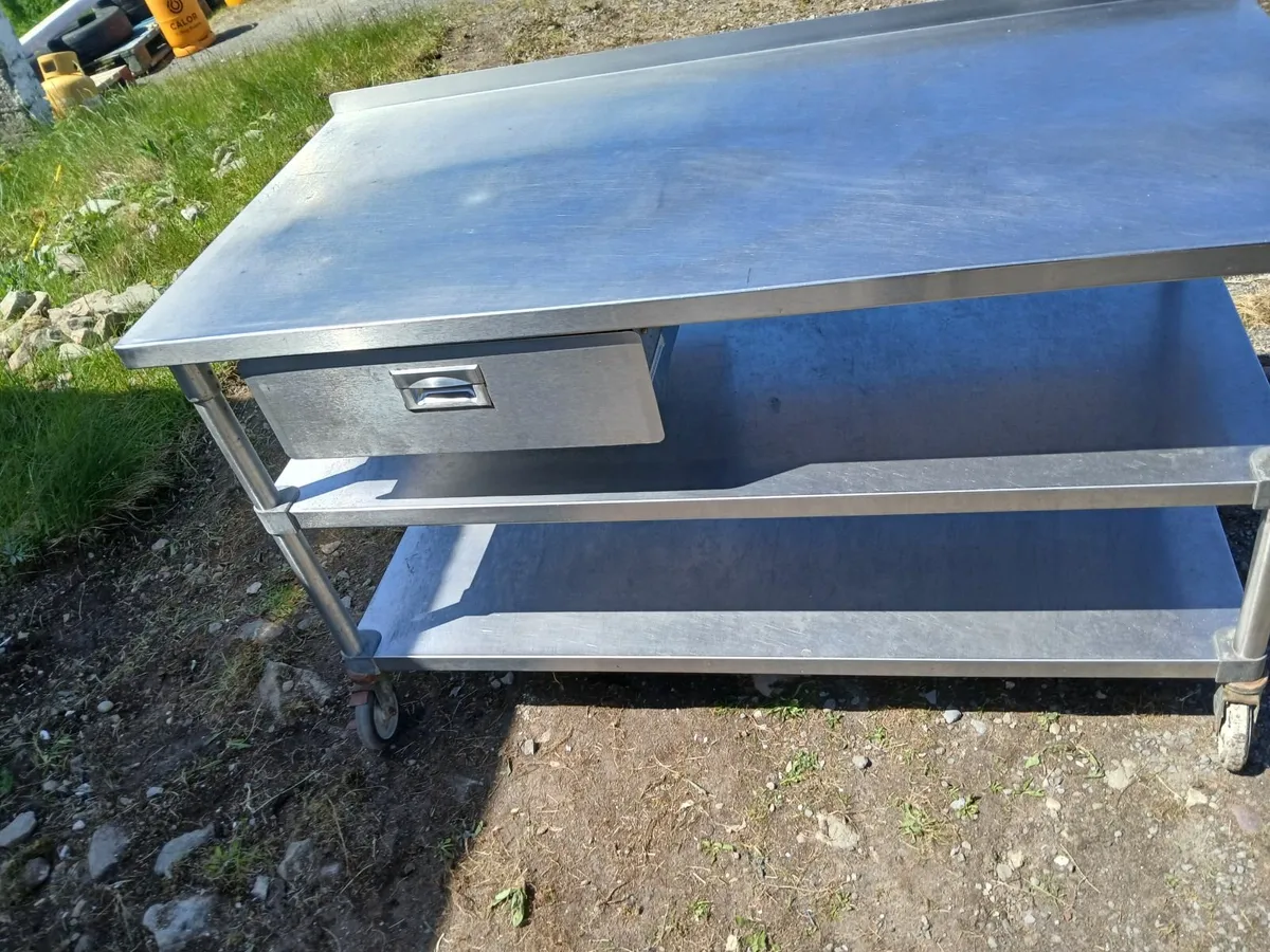 Staneless steel cabbinet table on wheels - Image 2