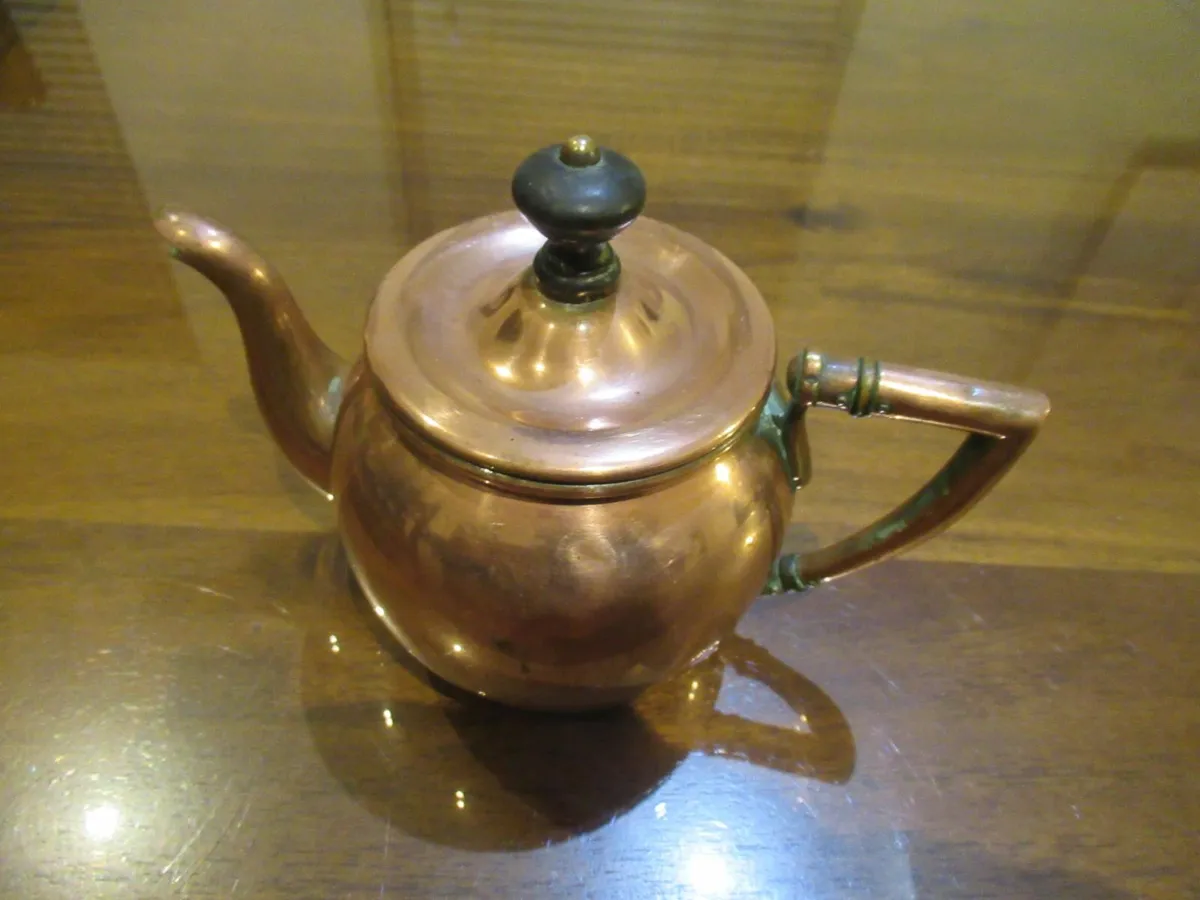 antique vintage brass tea pot cottage pub man cave - Image 4