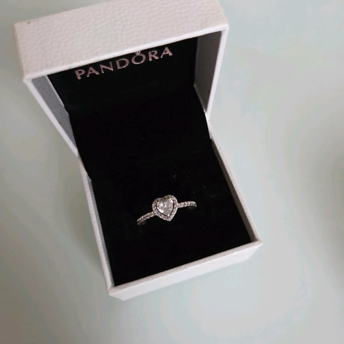 Pandora ring heart sparkly in great condition - Image 1