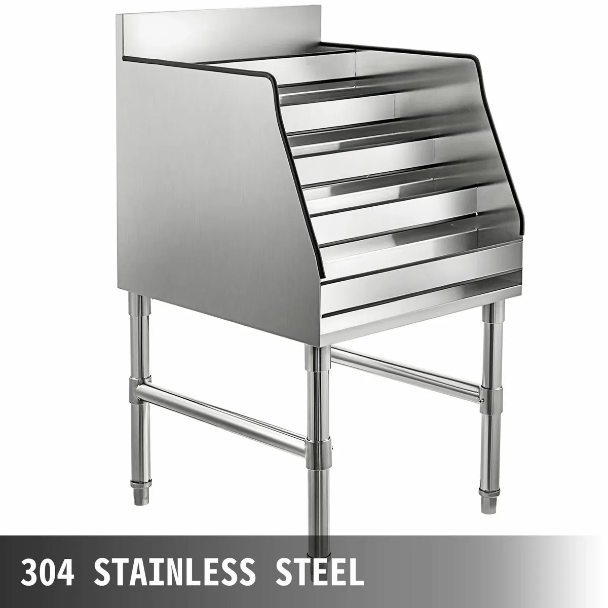 Wine Rack 12" 5 Tier Stainless Steel Display Shelf - Image 2