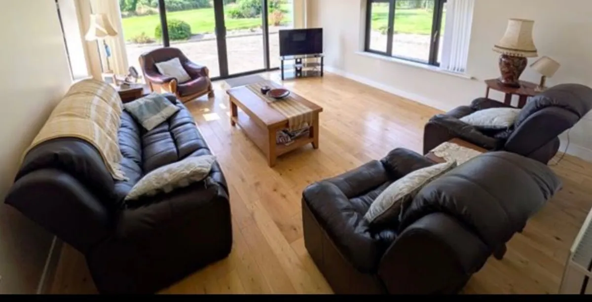 Leather 3 piece suite - Image 3
