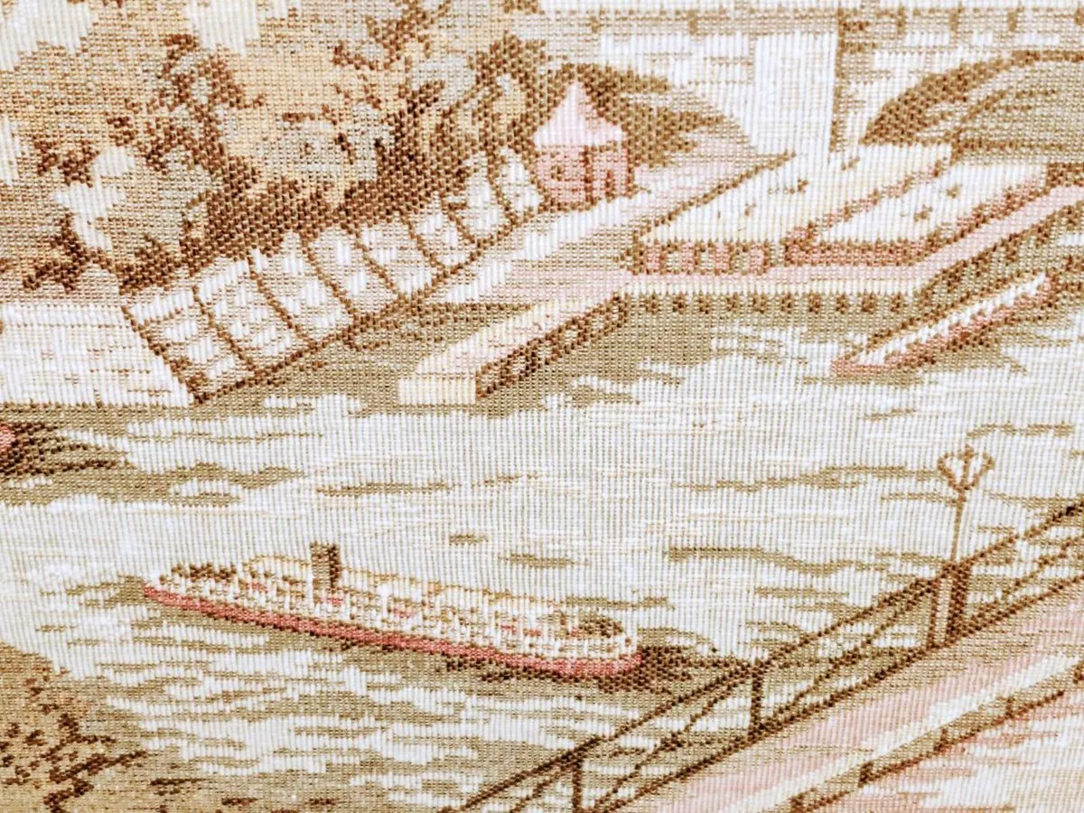 17TH CENTURY SCENE, Huge Real Tapestry Old Frame ! - Image 4