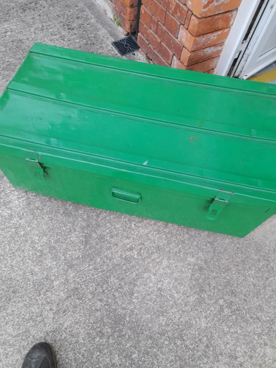 Old steel  chest - Image 1
