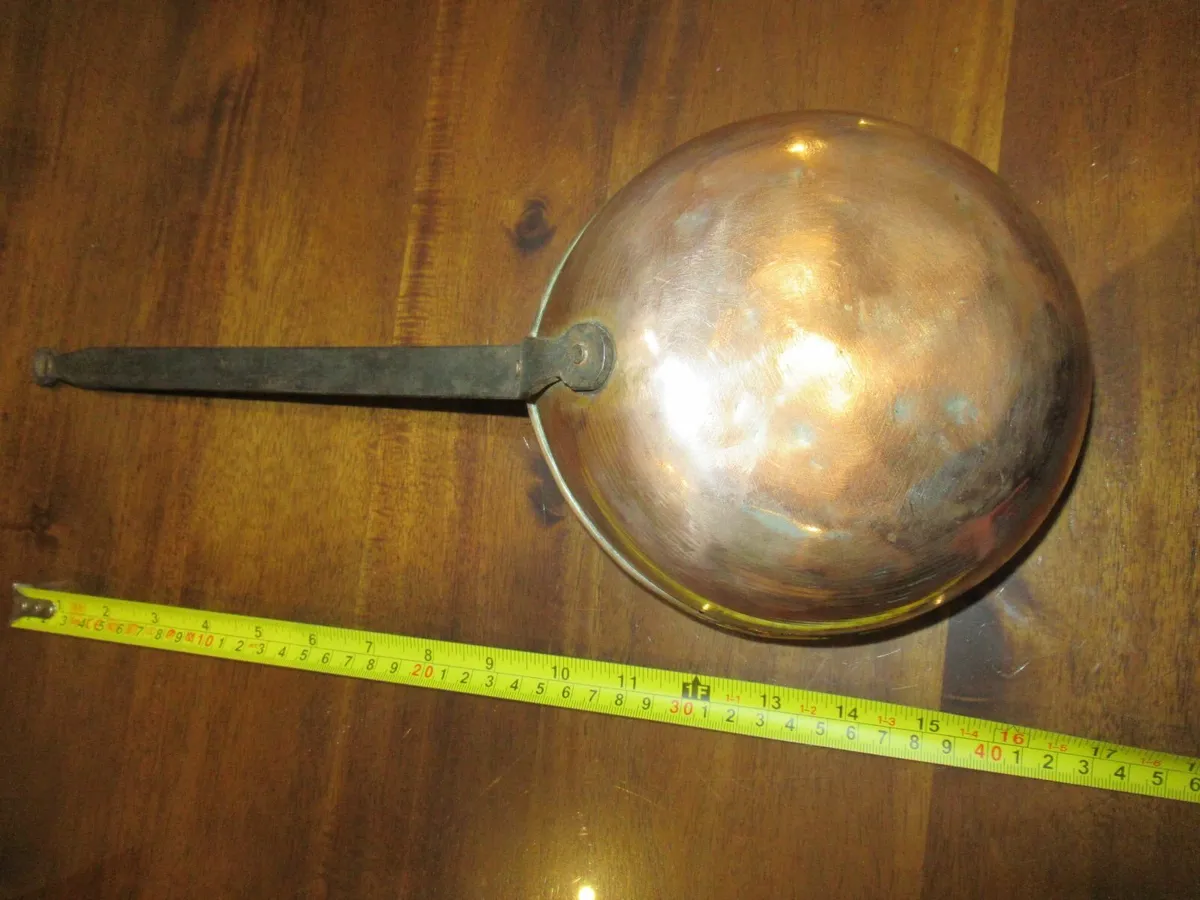 antique vintage brass pan cottage pub kitchen cave - Image 2