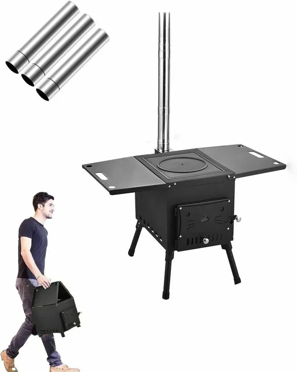Cast Iron Portable Wood Stove Outdoor Camping - Image 1