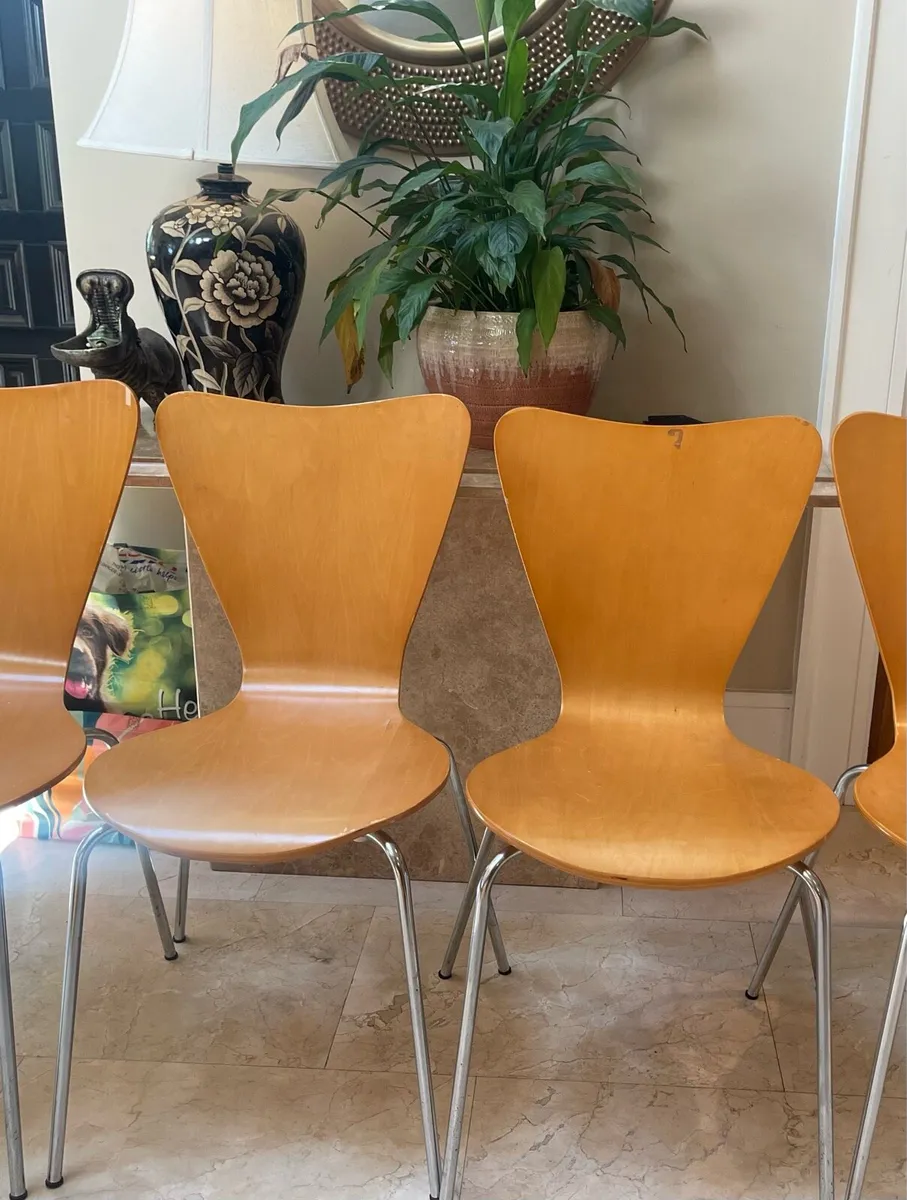 2 x Modern Stackable Kitchen Dining Chairs - Image 1