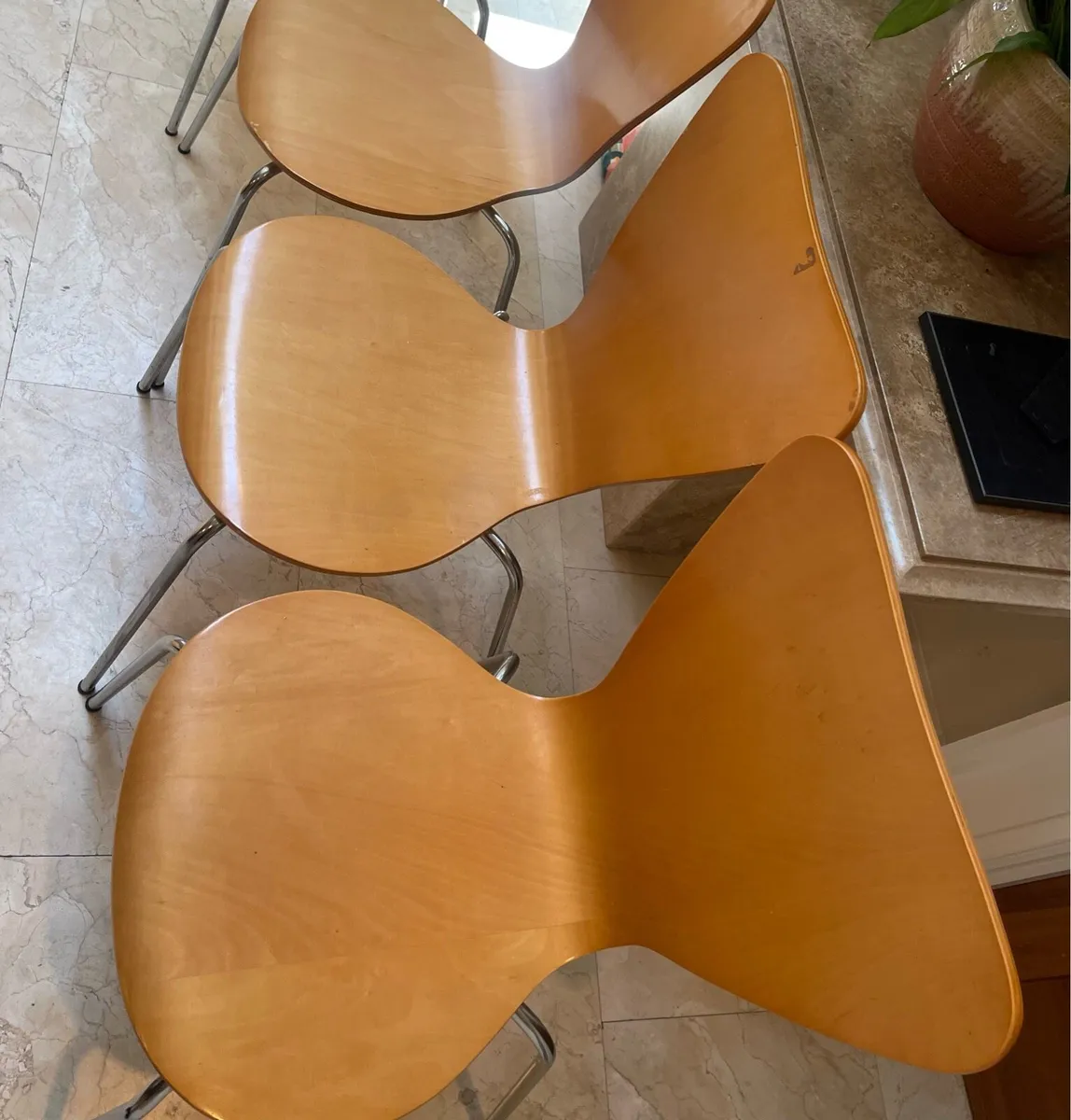 2 x Modern Stackable Kitchen Dining Chairs - Image 2