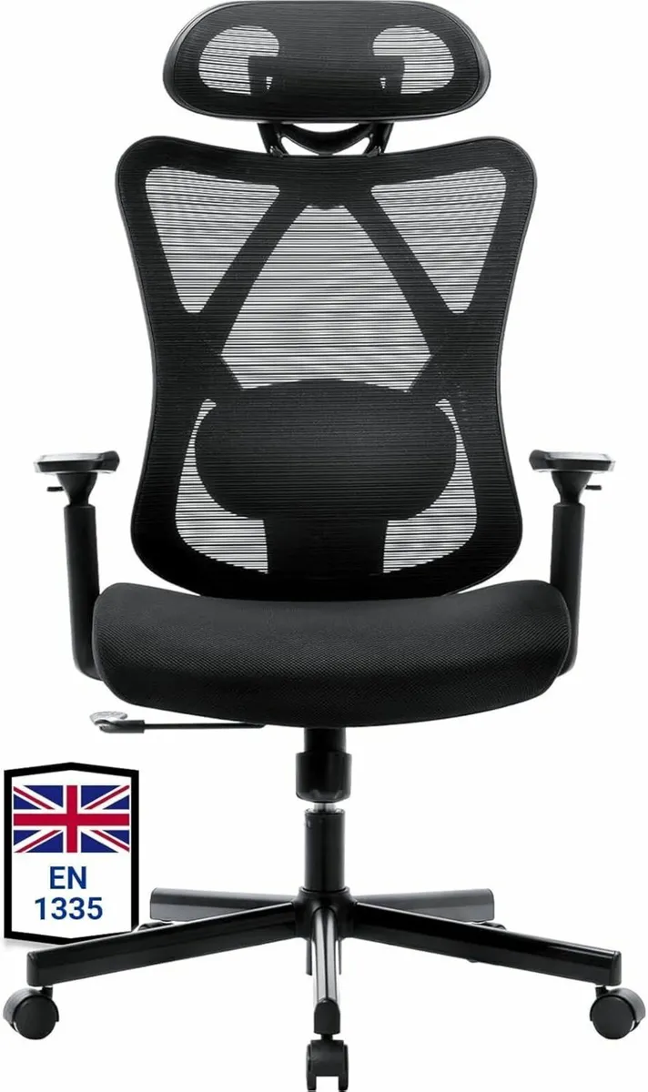Ergonomic Office Chair Adjustable Lumbar Support & - Image 1