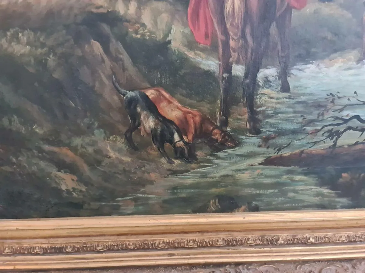 Oil on canvas vintage painting - Image 3