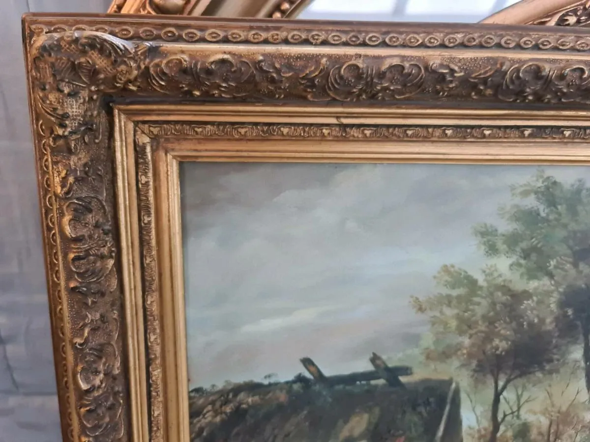 Oil on canvas vintage painting - Image 4