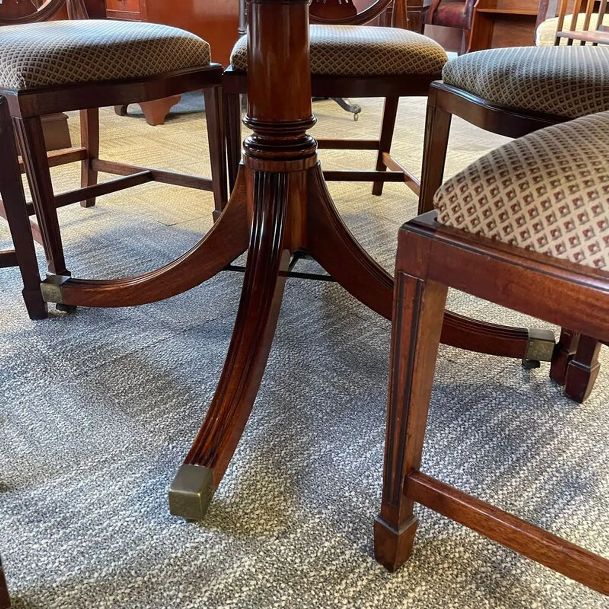 William Tillman, regency round dining table & six high back chairs. - Image 4