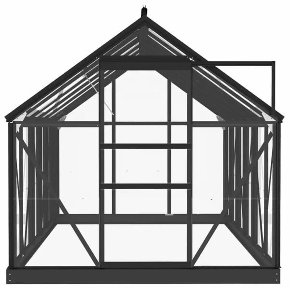 Glass Greenhouse Anthracite 155x298x191 cm Alumini - Image 4