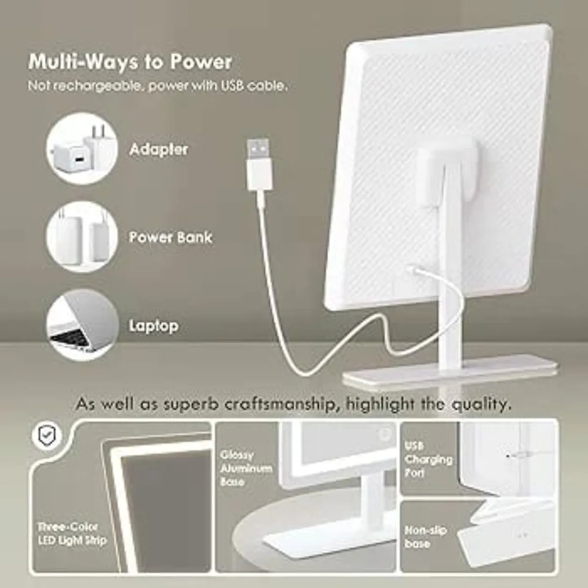Vanity Mirror with Light, LED Makup Mirror, 3-Colo - Image 3