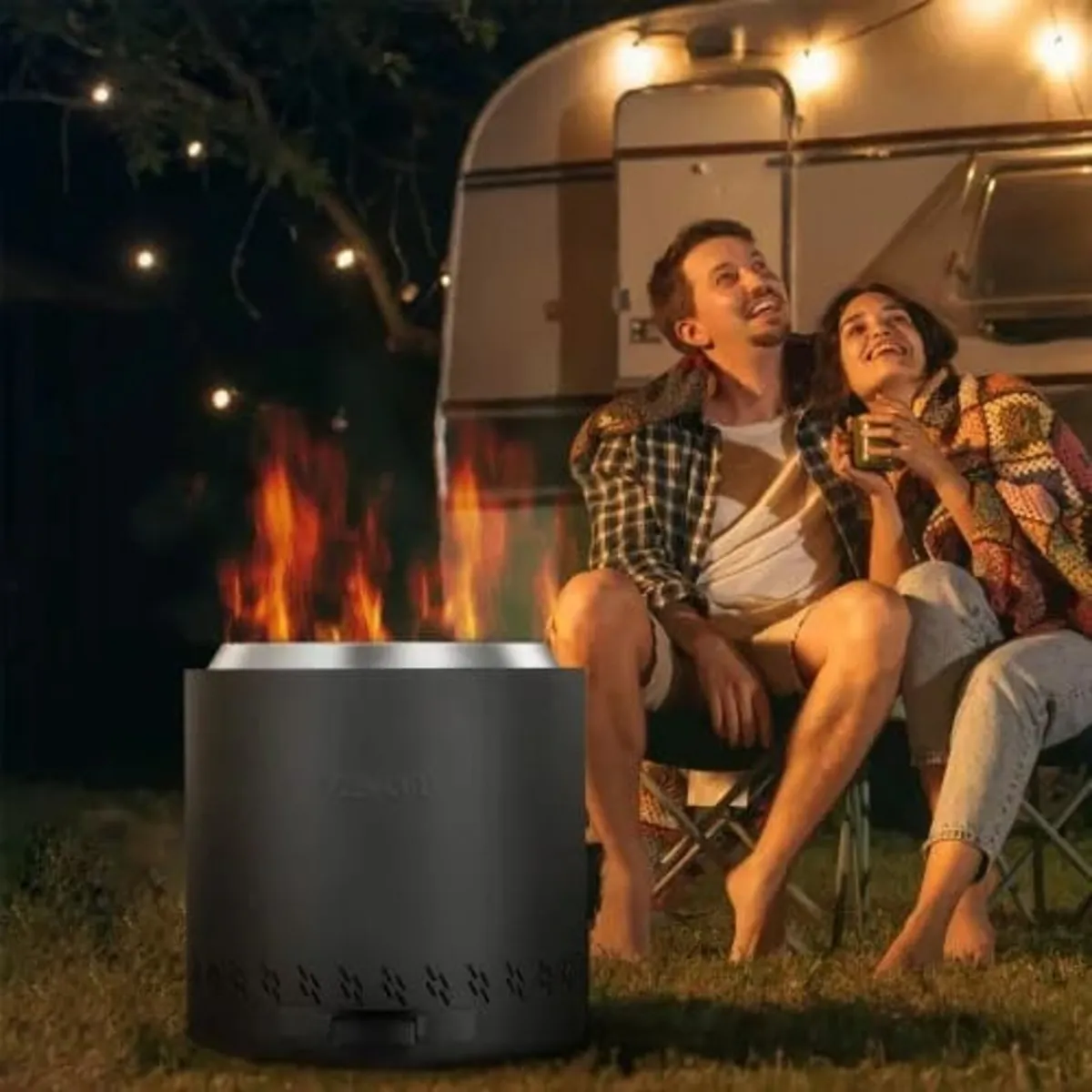 Smokeless Fire Pit Stove Bonfire 40.1 cm Dia Wood - Image 4