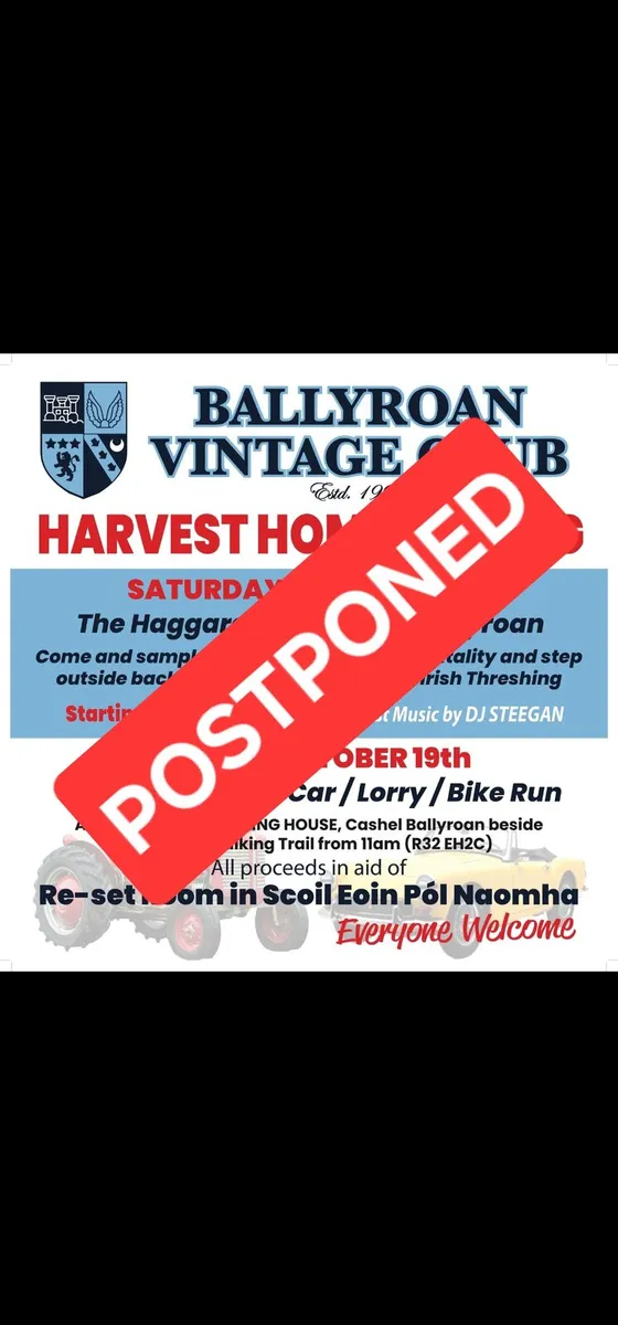 Ballyroan Vintage Club **POSTPONED**