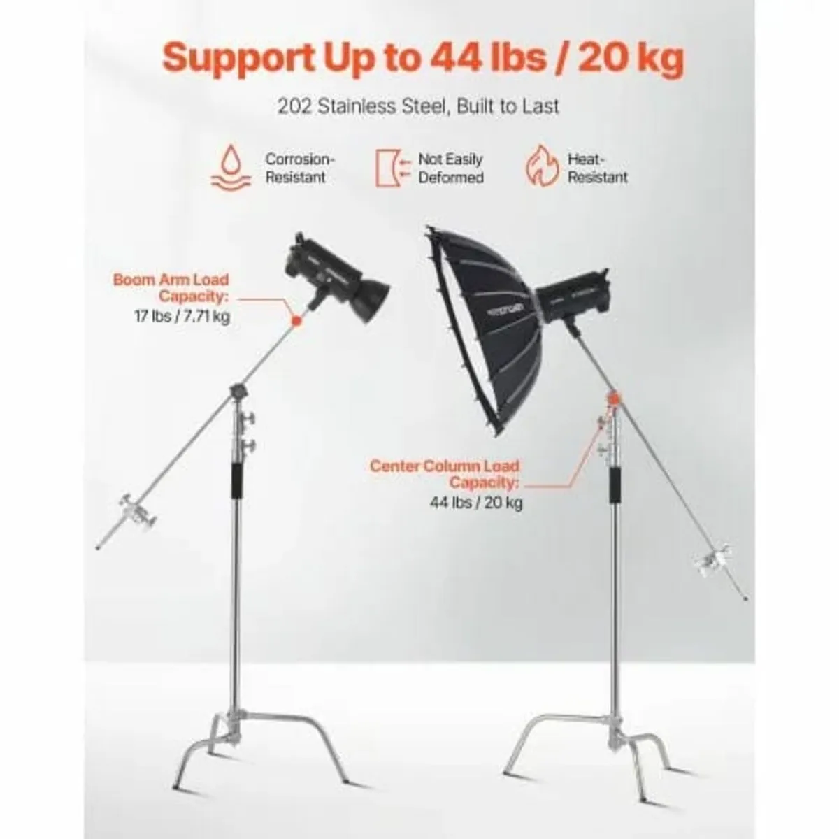 C Stand with Boom Arm Max Height 10.83 ft/330 cm P - Image 3