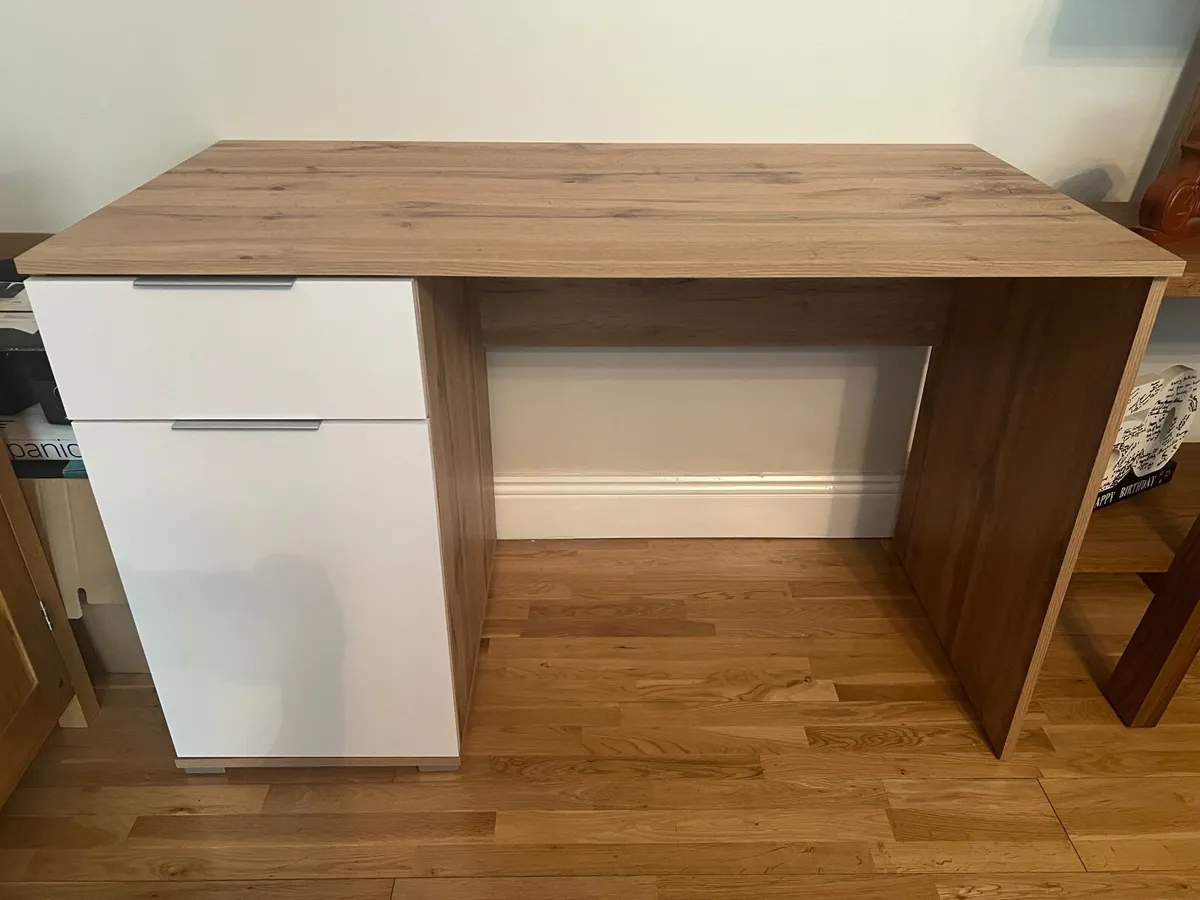 Desk with side cupboard and drawer - Image 1