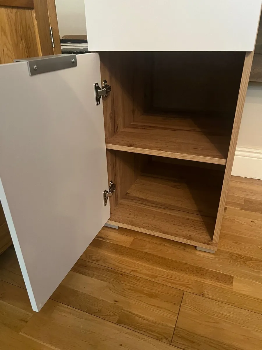 Desk with side cupboard and drawer - Image 2