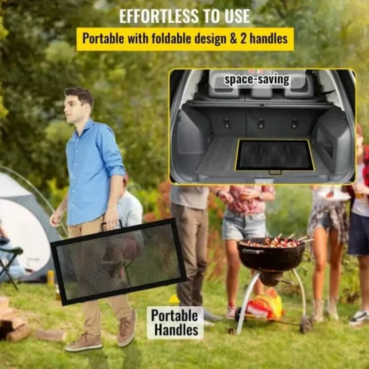 Square Cooking Grate Fire Pit Grill Grate w/ X Mar - Image 4