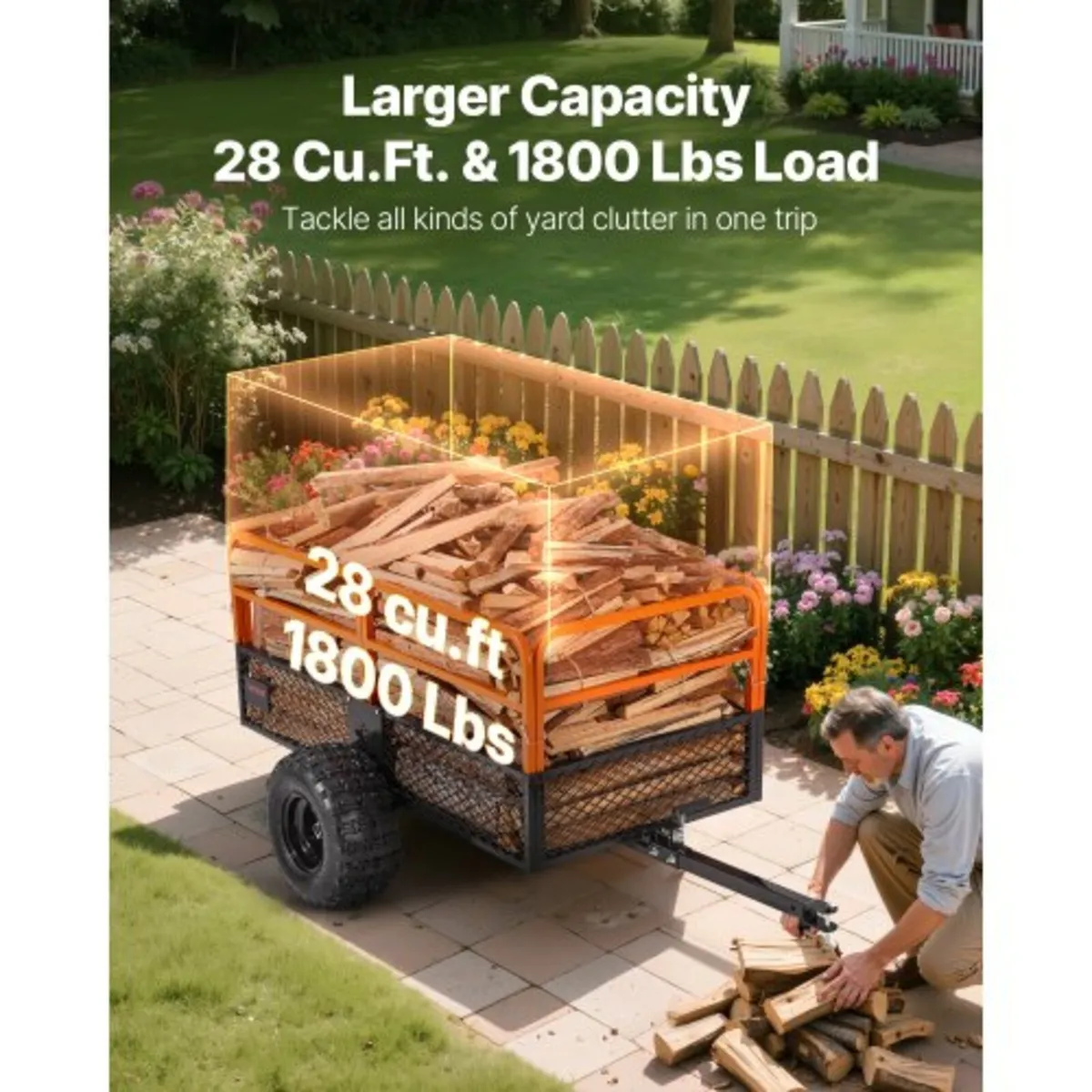 Dump Trailer 1800 lbs 28 Cu. Ft Tow Behind Steel G - Image 4