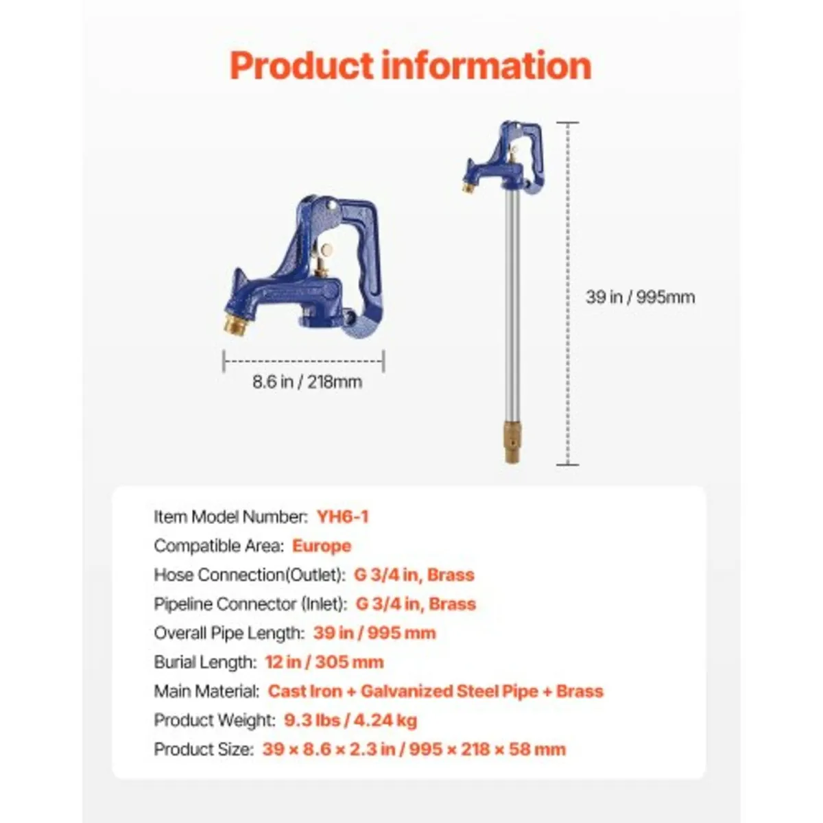 Frost Proof Yard Hydrant, 3.25FT Freeze-Proof Outd - Image 3