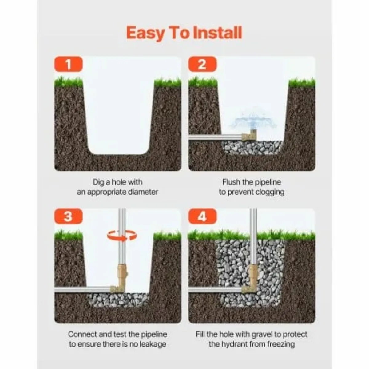 Frost Proof Yard Hydrant, 5.25 FT Freeze-Proof Out - Image 3