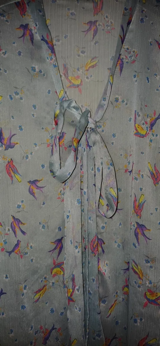 Colourful birds long sleeve blouse - Image 2