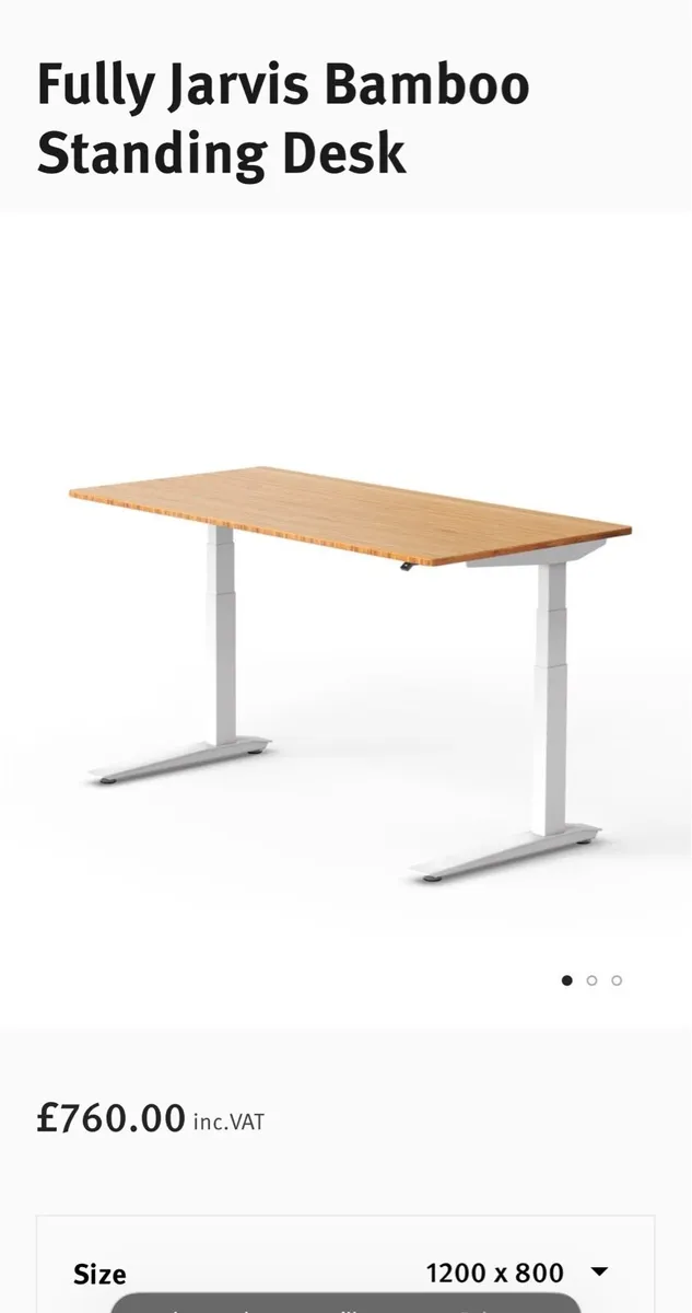 Electric Standing Desk - Jarvis Bamboo - Image 2