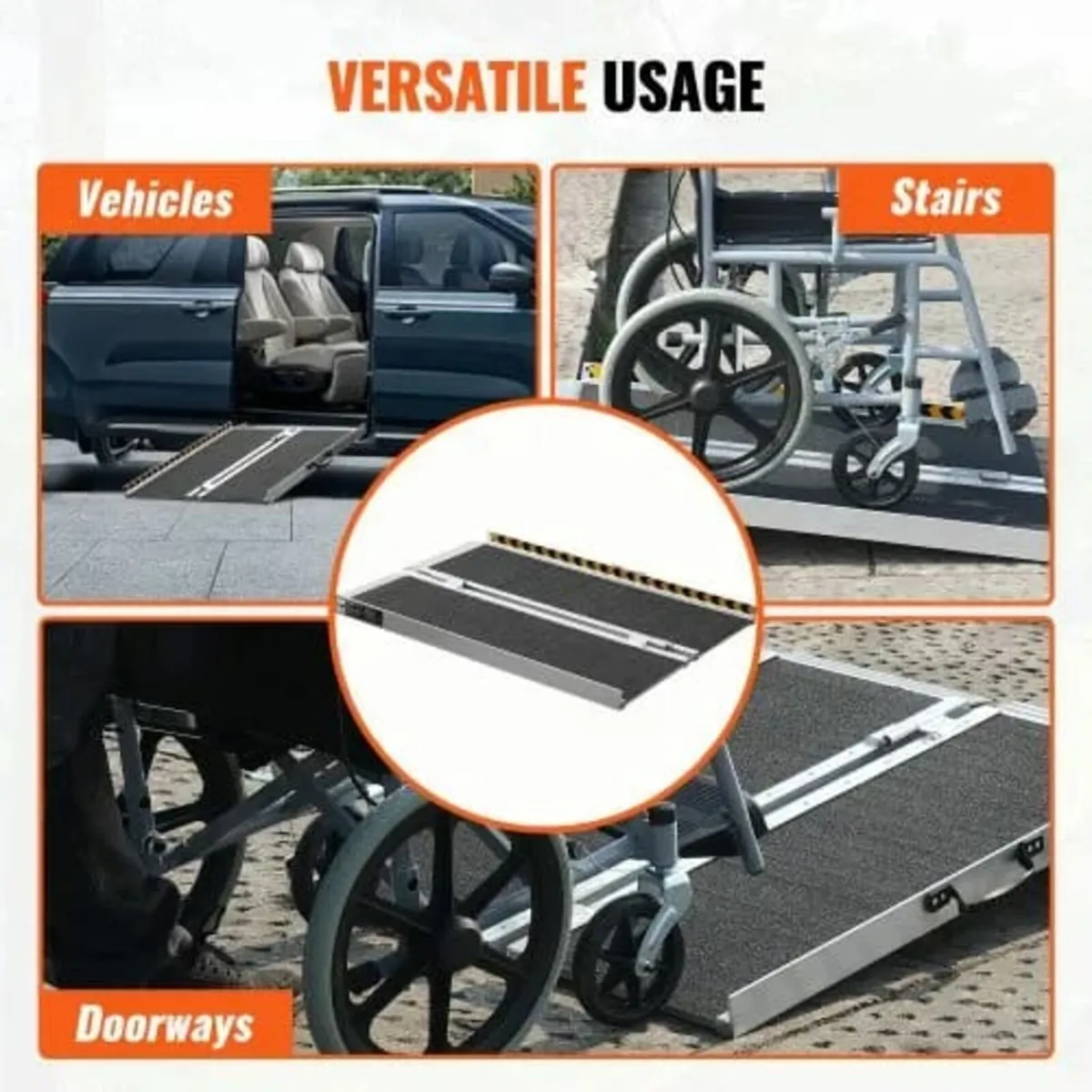 Portable Wheelchair Ramp, 61 cm 362.9 kg Capacity, - Image 3