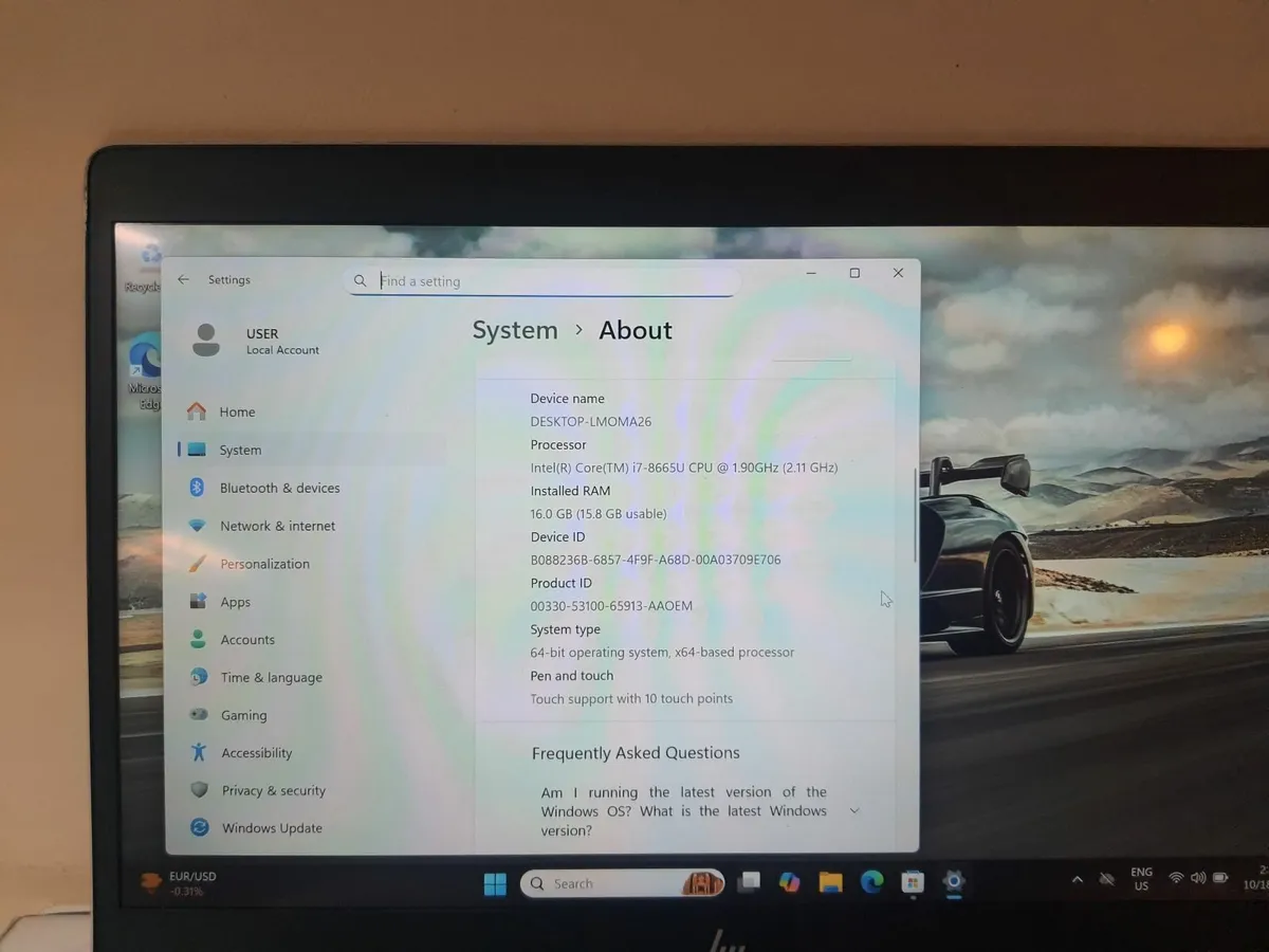 HP Elitebook 840 G6 i7 8th gen 16GB/256GB SSD Quad - Image 3