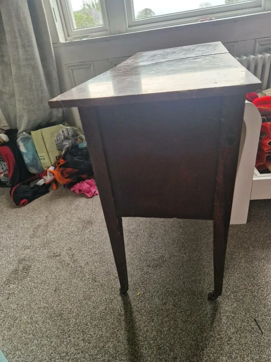Antique marble top storage unit - Image 2
