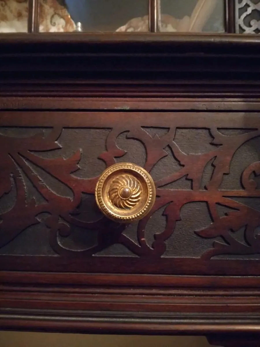 Antique Cabinet on Stand - Image 4
