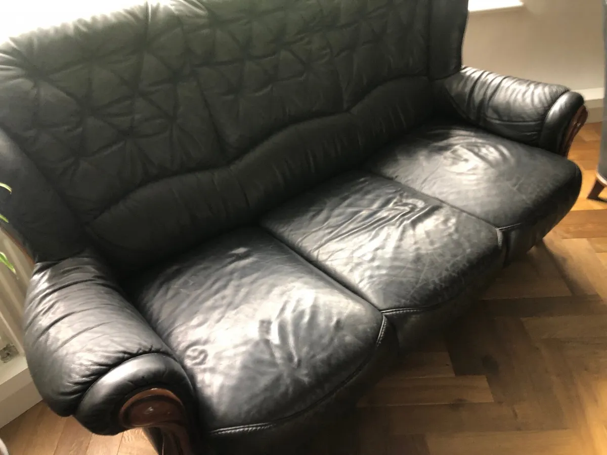 Italian 3 Piece Leather Suite - Image 3