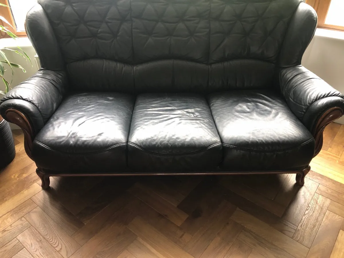 Italian 3 Piece Leather Suite - Image 4