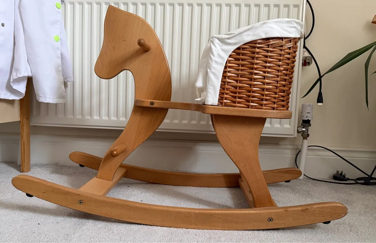 Vintage style wooden toy rocking horse - Image 1