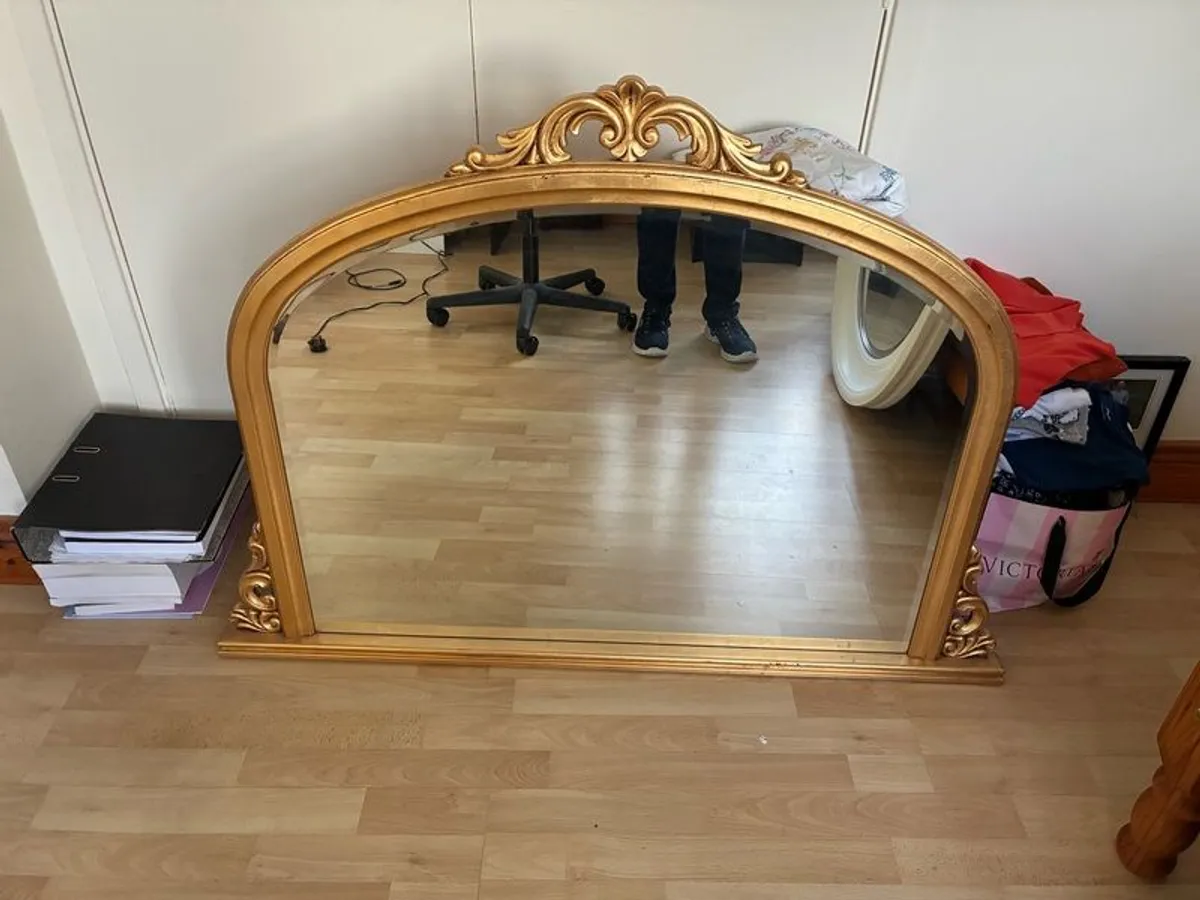 Gilt Over Mantle Mirror - Image 1