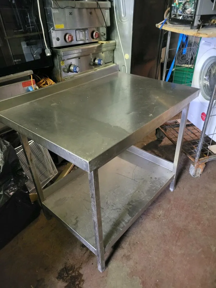 Table Stainless Steel Shelved. - Image 1
