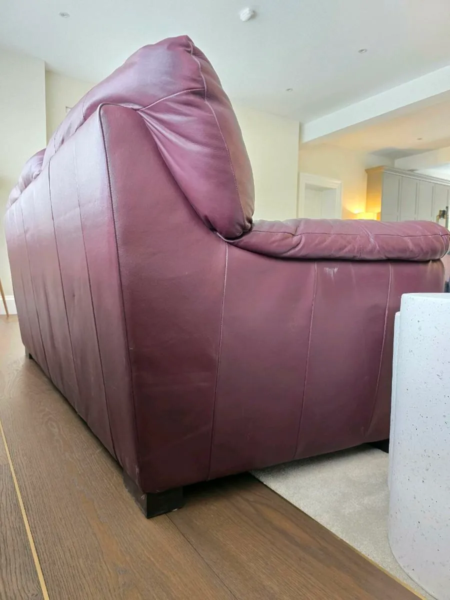 3 Piece Burgundy Sofa Set - Image 3