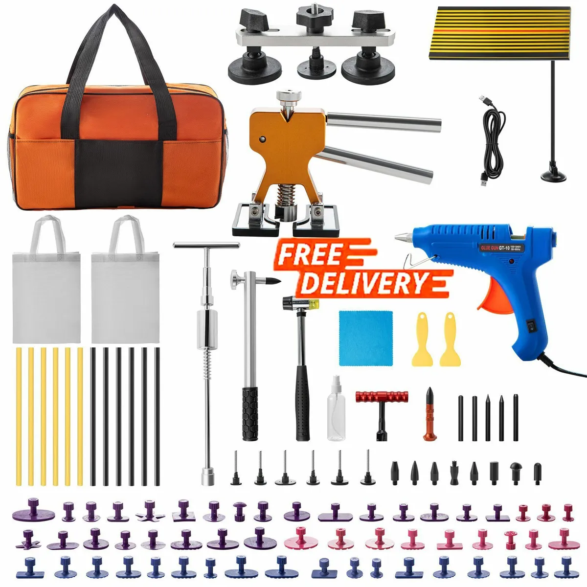 89 Pcs Paintless Dent Repair Tools Led Baffle Kit - Image 1