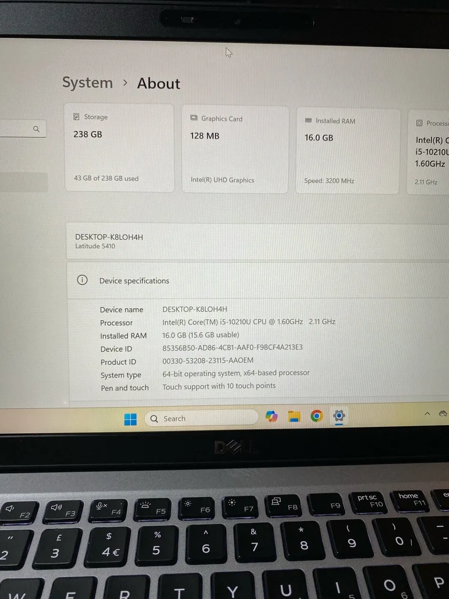 Dell i5 pro 10gen 16-256 ssd win 11 pro - Image 4