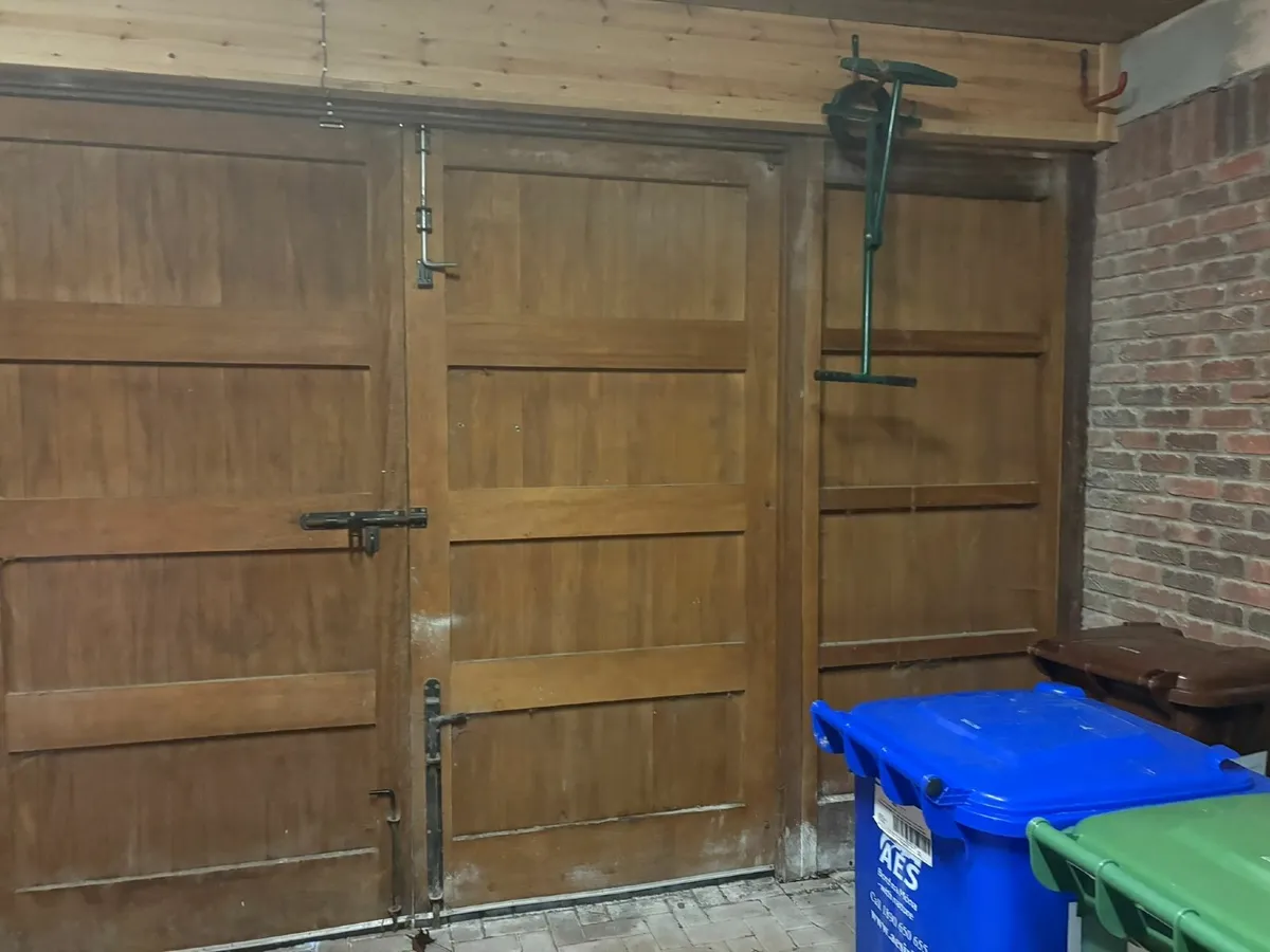 Solid Teak Garage Doors and surround - Image 3