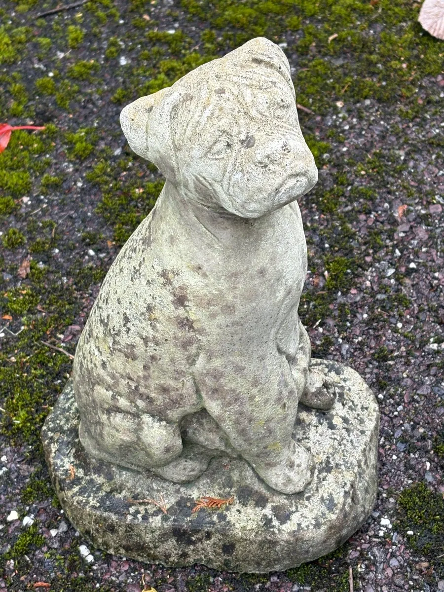 Stone dog statue