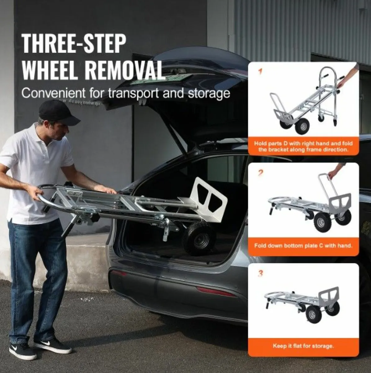 4 in 1, 1000 lbs, Heavy Duty Folding Hand Truck - Image 3