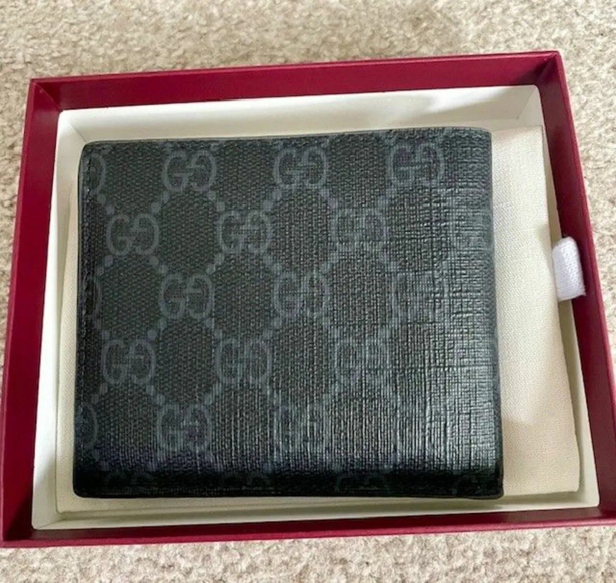 Gucci Supreme Black Canvas/Leather Bi-fold Wallet - Image 3