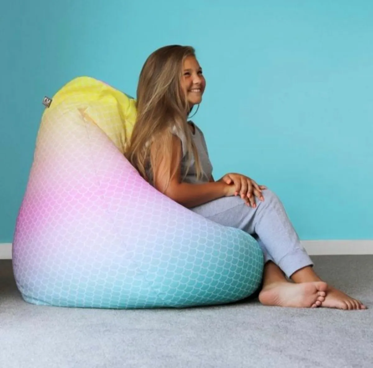 Rucomfy extra large mermaid beanbag and footstool - Image 1