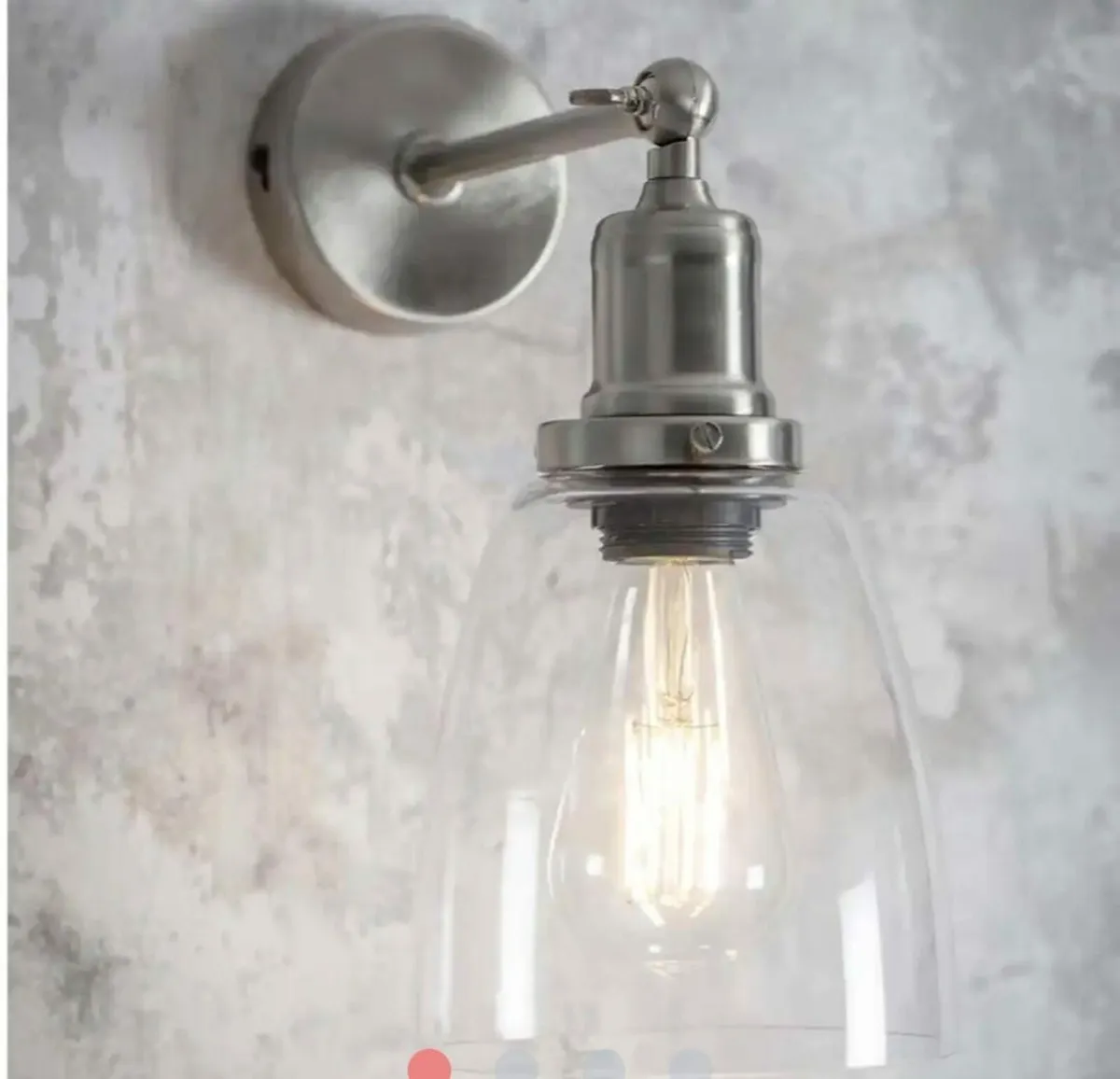 Wall lights satin nickel - Image 1