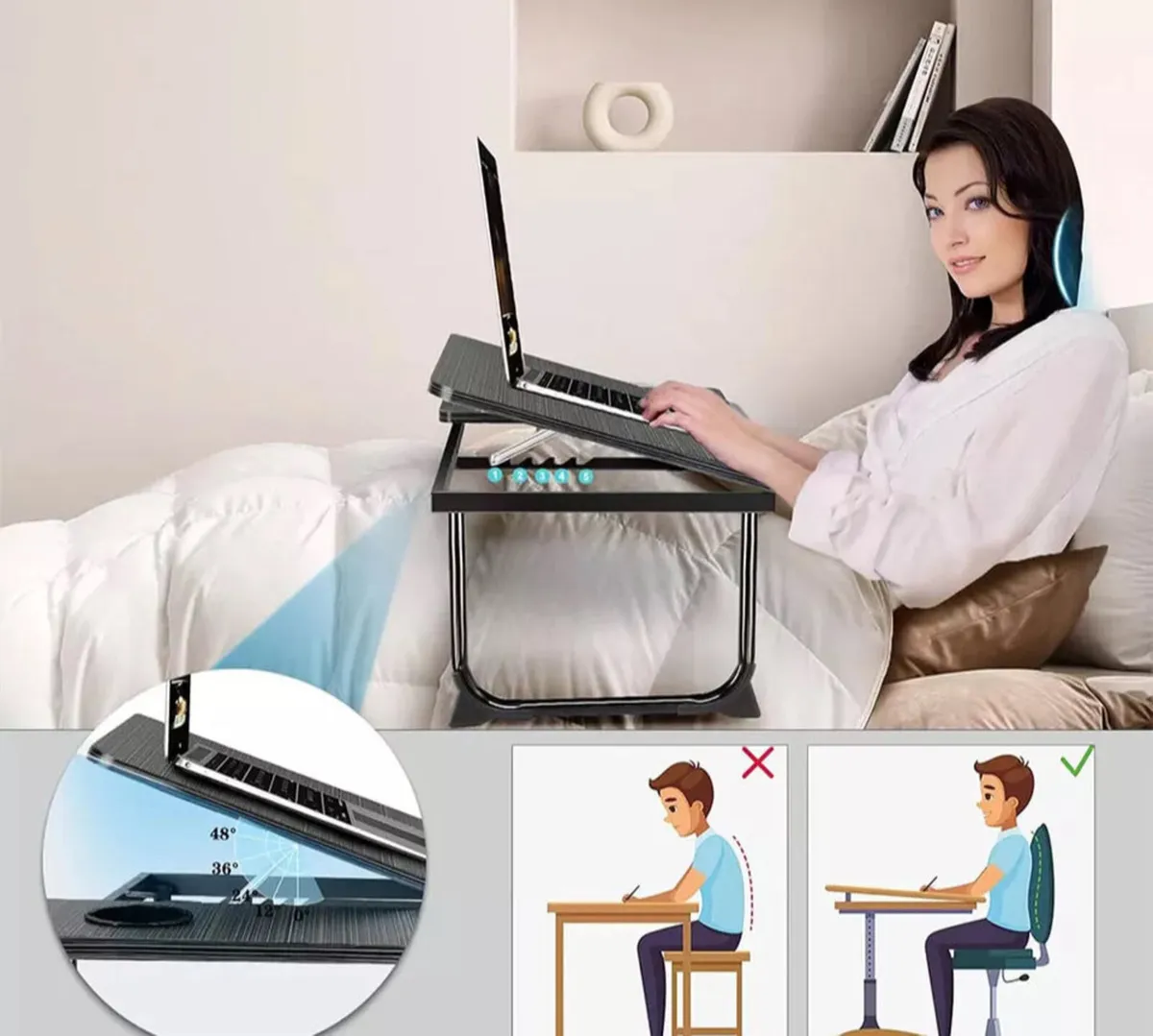 Folding Laptop Table Portable Desk NEW - Image 2