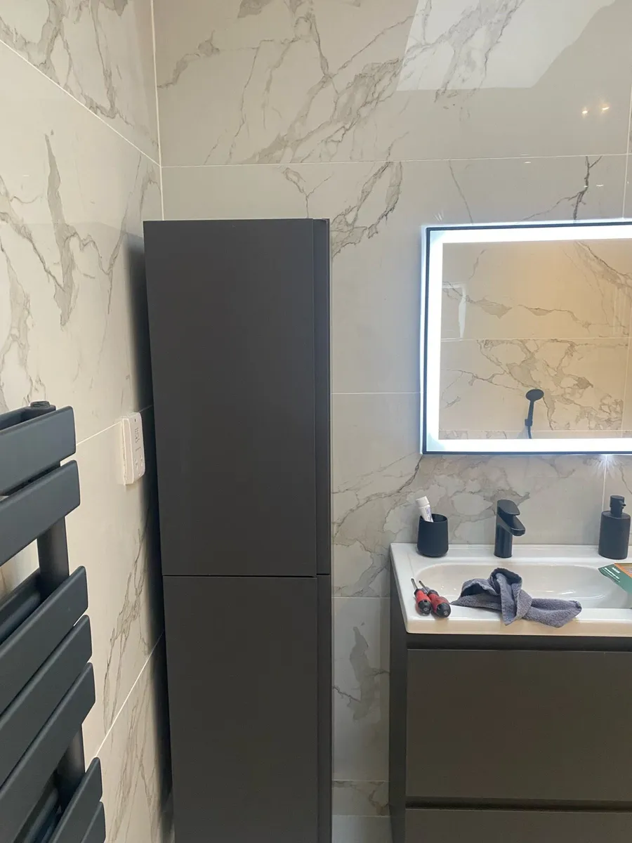 Dark grey column wall mounted cabinet ( New ) - Image 1