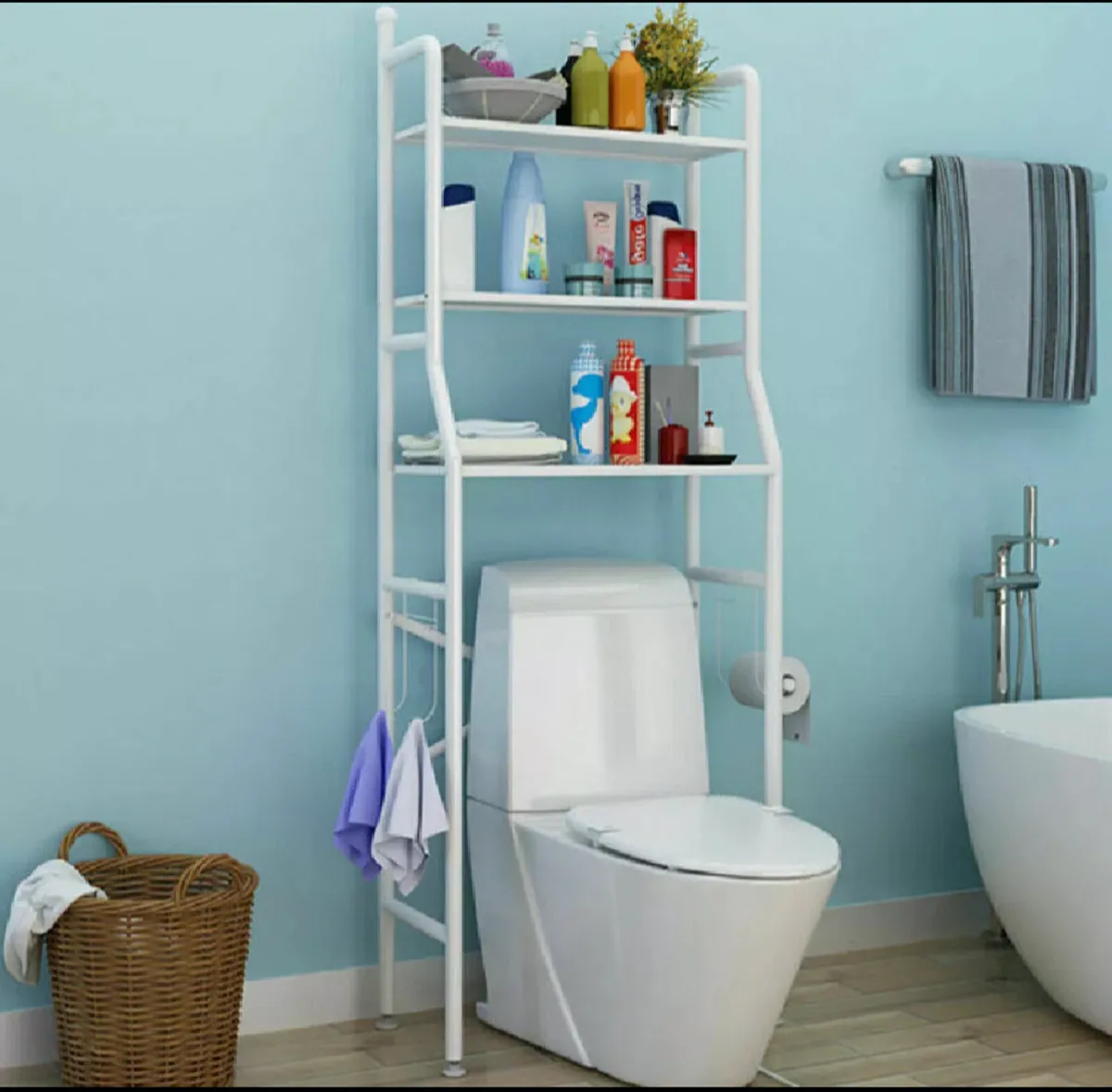 3 Tier Bathroom Shelf Over Toilet Storage - Image 4